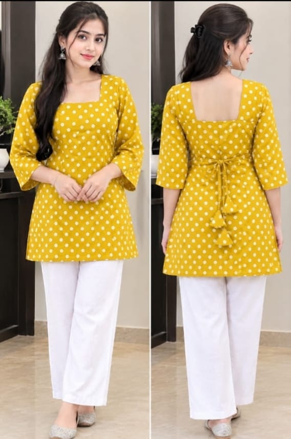 Mustard Back Dory Kurti