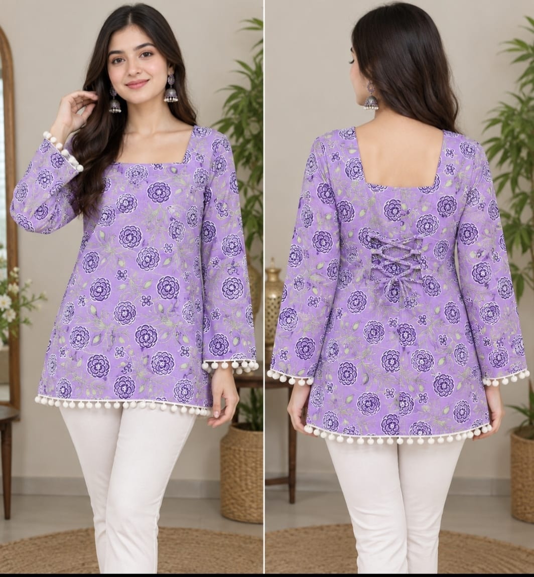Pom Pom Design Kurti