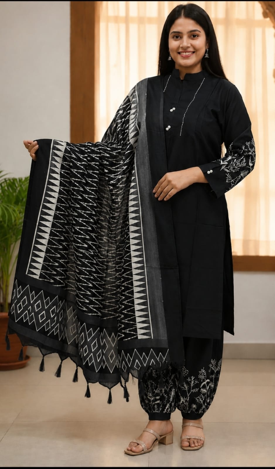 Black Rayon Mix Suit