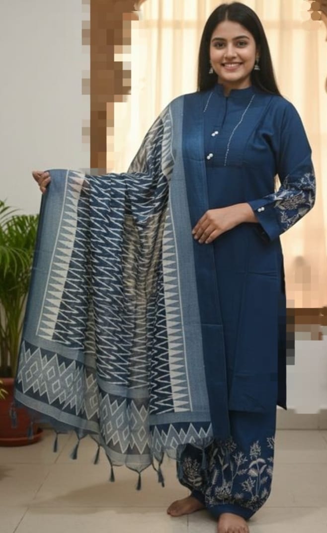 Blue Georgette Suit