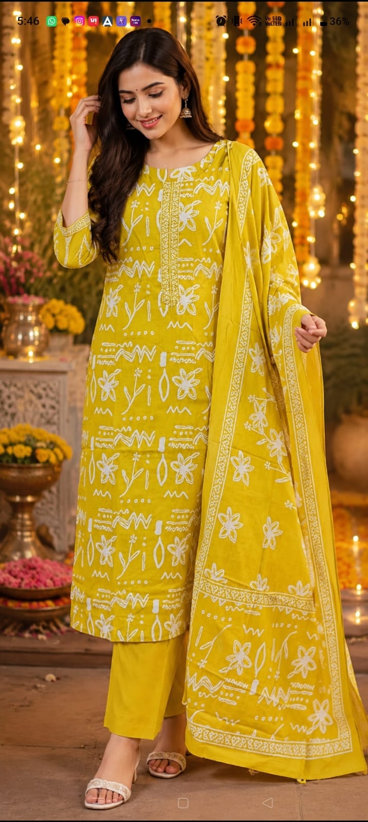 Printed Yellow Suit
